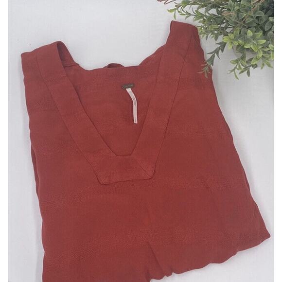 Free People Side Tie Bell Sleeve V-Neck Top Size Small S/P - Picture 6 of 7